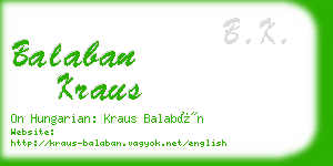 balaban kraus business card